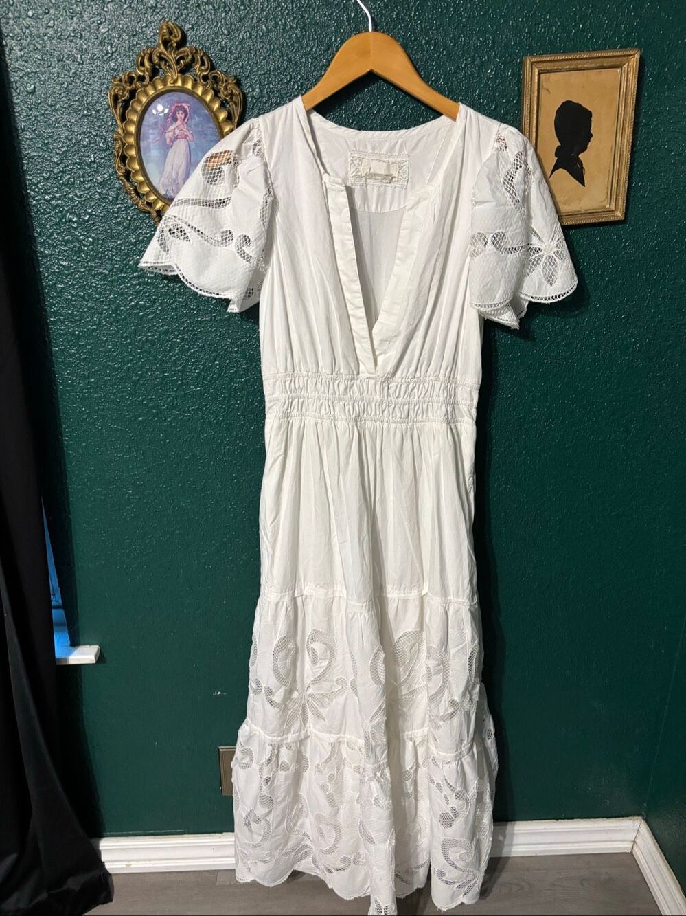 Anthropologie The Somerset Maxi Dress: Cutwork Edition White Sz Medium - Picture 2 of 6
